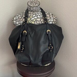 Badgley, Mishka, Black Unconstructed Soft Leather Tote/Satchel Handbag